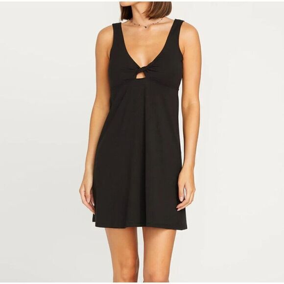 Volcom B1312302 Women's Sz M Black Desert Bunnie Keyhole Reversible Mini Dress - Picture 11 of 14